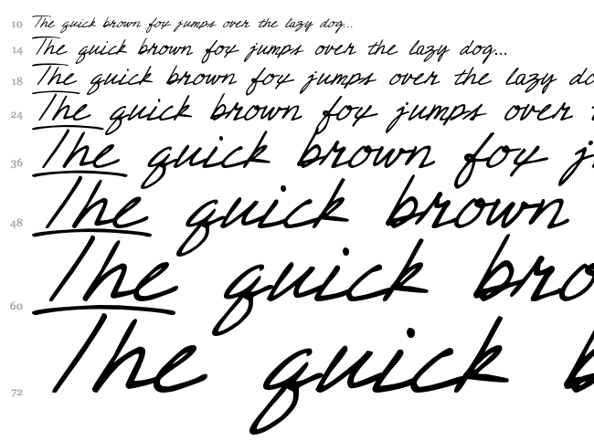 DJB Cris Script font waterfall